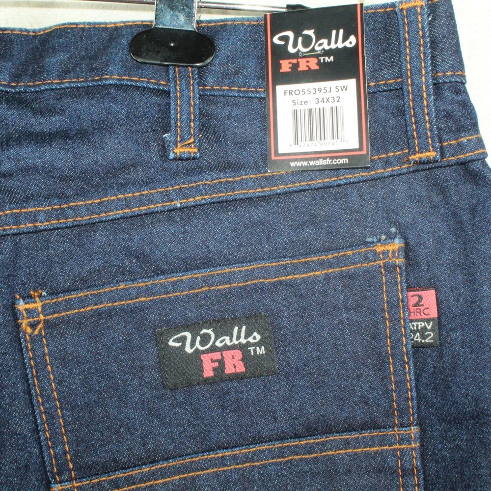 NWT! Walls FR Stonewashed Cotton Flame-Resistant Work Wear Jeans Size 34 - Picture 6 of 11